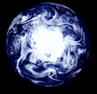 La Terre vue du pôle sud