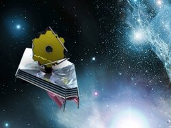 Image d'artiste du télescope spatial JWST