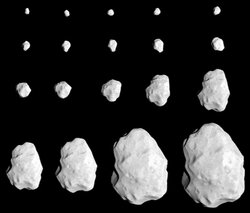 Images de l'approche (de 500 000 km à 40 000 km) de l'asteroïde (21) (...)