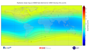 Carte de débit de dose, à des altitudes de vol de l'aviation civile, lors (...)