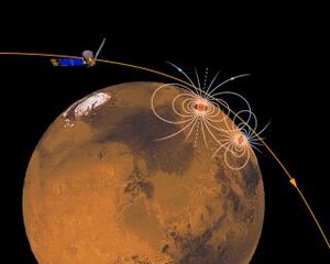 La sonde MGS a révélé un magnétisme rémanent localisé près de la surface&nbsp;(...)