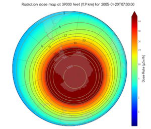 Débit de doses de radiation estimée lors de l'événement du 20 janvier 2005&nbsp;(...)
