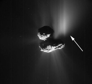 Vue de la comète 67P pendant le sursaut d'activité le 10 juillet&nbsp;(...)