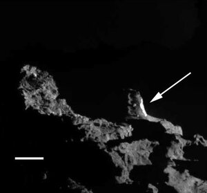 Image prise avec la caméra NAC-OSIRIS montrant le matériel primordial et&nbsp;(...)