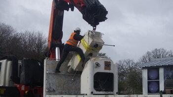 Démontage de la monture de l'héliographe de Meudon le 31 mars (...)