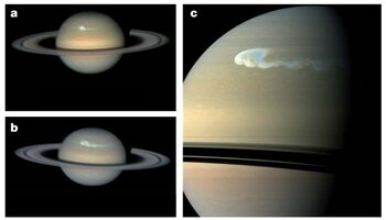 Images de Saturne et de l'orage étudié