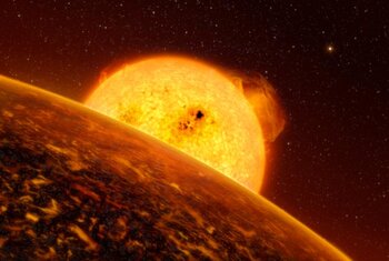 Figure : Vue d'artiste de l'exoplanète Corot7b