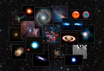 Collage d'images obtenues avec NAOS-CONICA sur le VLT