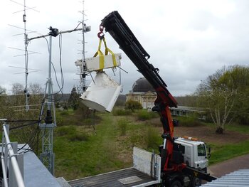 Démontage de la monture de l'héliographe de Meudon le 31 mars (...)