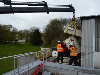 Démontage de la monture de l'héliographe de Meudon le 31 mars (...)