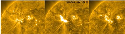 Fig. 2 : Une éruption solaire en UV extrême