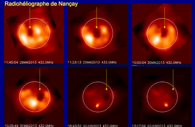 Trou coronal observé au Radiohéliographe de Nançay