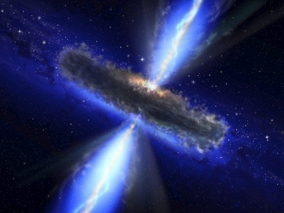 Vue d'artiste du cœur d'un noyau actif de galaxie