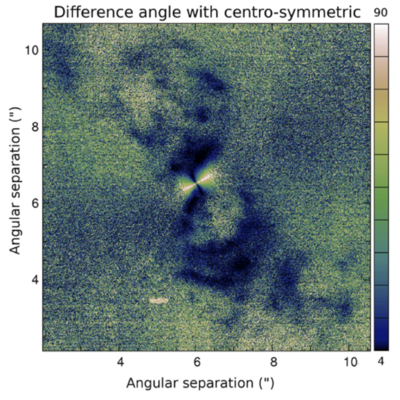 Image du cœur de NGC 1068 obtenue à partir des observations polarimétriques (...)