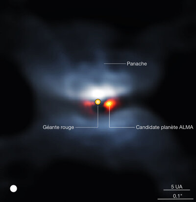 Image composite de L2 Pup en lumière visible (par l'instrument VLT/SPHERE, (...)