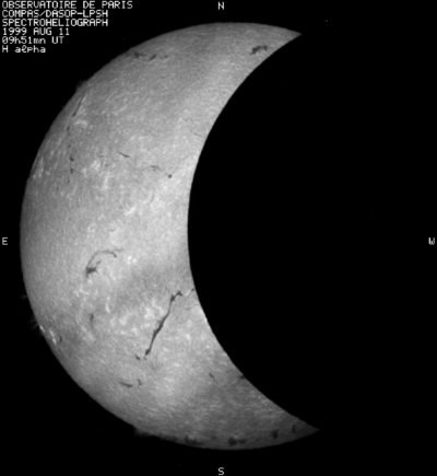 Observation du Soleil effectuée avec le spectrohéliographe de Meudon lors de&nbsp;(...)