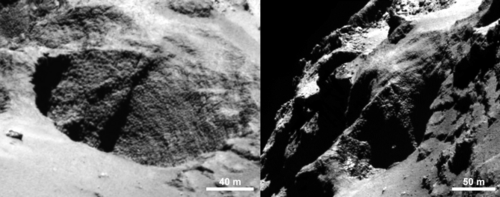 Exemple de puits circulaire observé sur le noyau de 67P