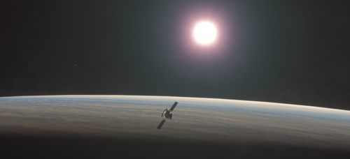 Image d'artiste de la mission EnVision en orbite basse autour de la planète (...)