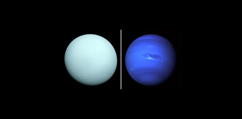 Images d'Uranus et Neptune prises par Voyager 2