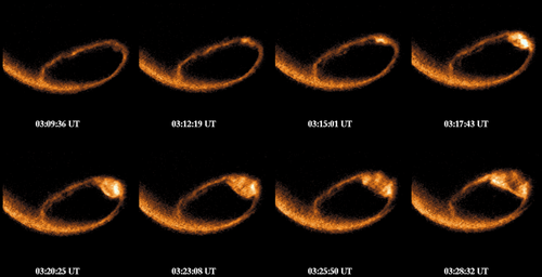 Figure 2 - Un sous-orage auroral photographié par la sonde POLAR le 12 mars (...)