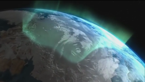 Image extraite du film montrant une aurore boréale