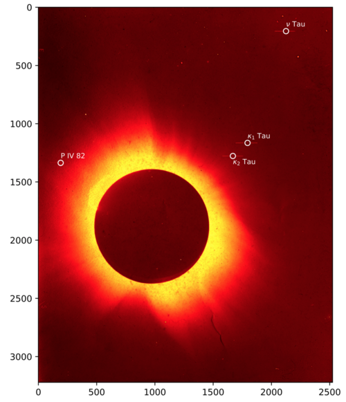 Figure 3 : Etoiles ayant servi à la mesure de la déflexion de la lumière par (...)