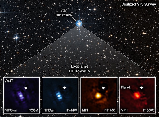 Première image d'une exoplanète (HIP 65426 b) grâce à l'instrument MIRI du&nbsp;(...)