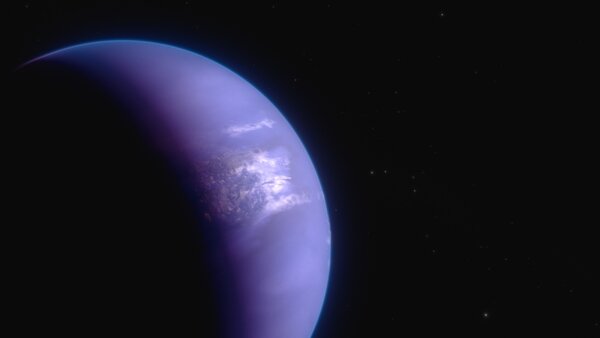 Figure 1 - Vue d'artiste de l'exoplanète géante gazeuse WASP-43 b située à&nbsp;(...)