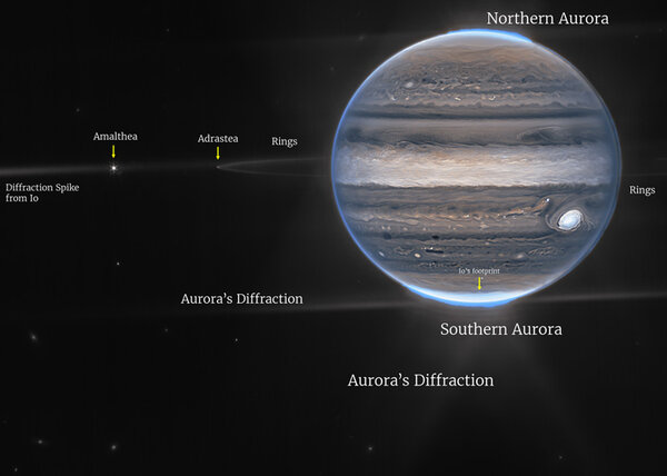 Image composite en fausses couleurs de Jupiter a été obtenue avec&nbsp;(...)