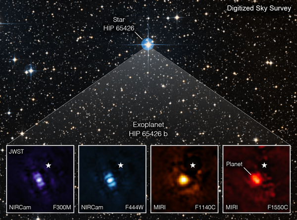 Images de l'exoplanète HIP 65426 b observées par NIRCAM (3.3 et 4.4 microns)&nbsp;(...)